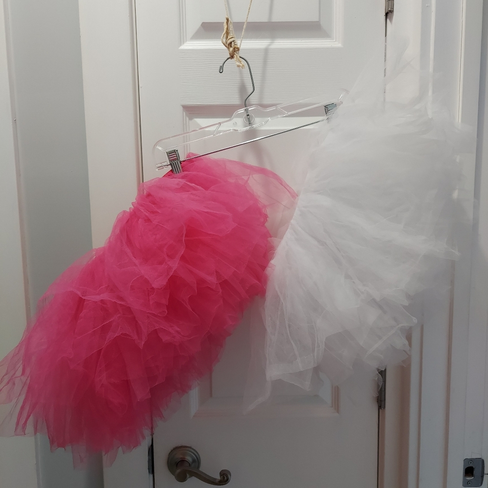 Tutu's 4 each 1 white and 4 pink dress up or party